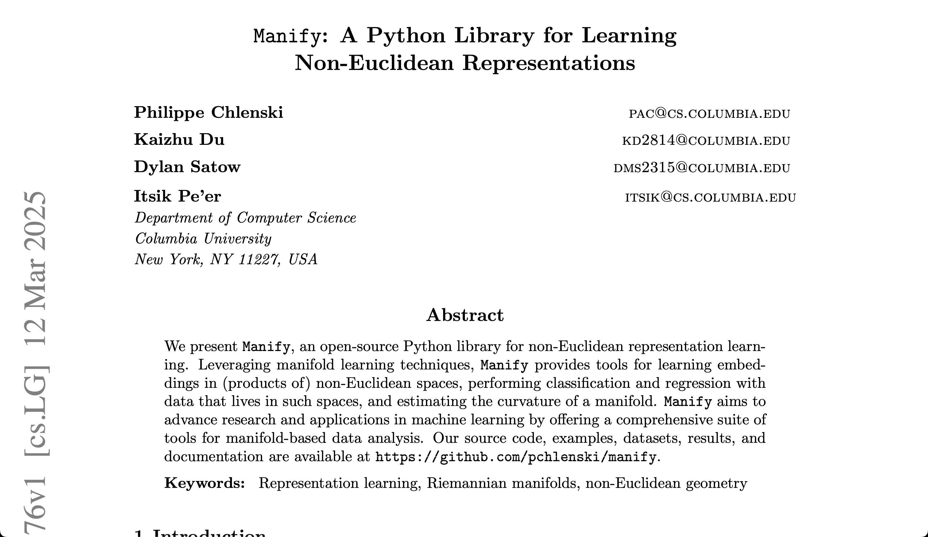 Manify Coauthor