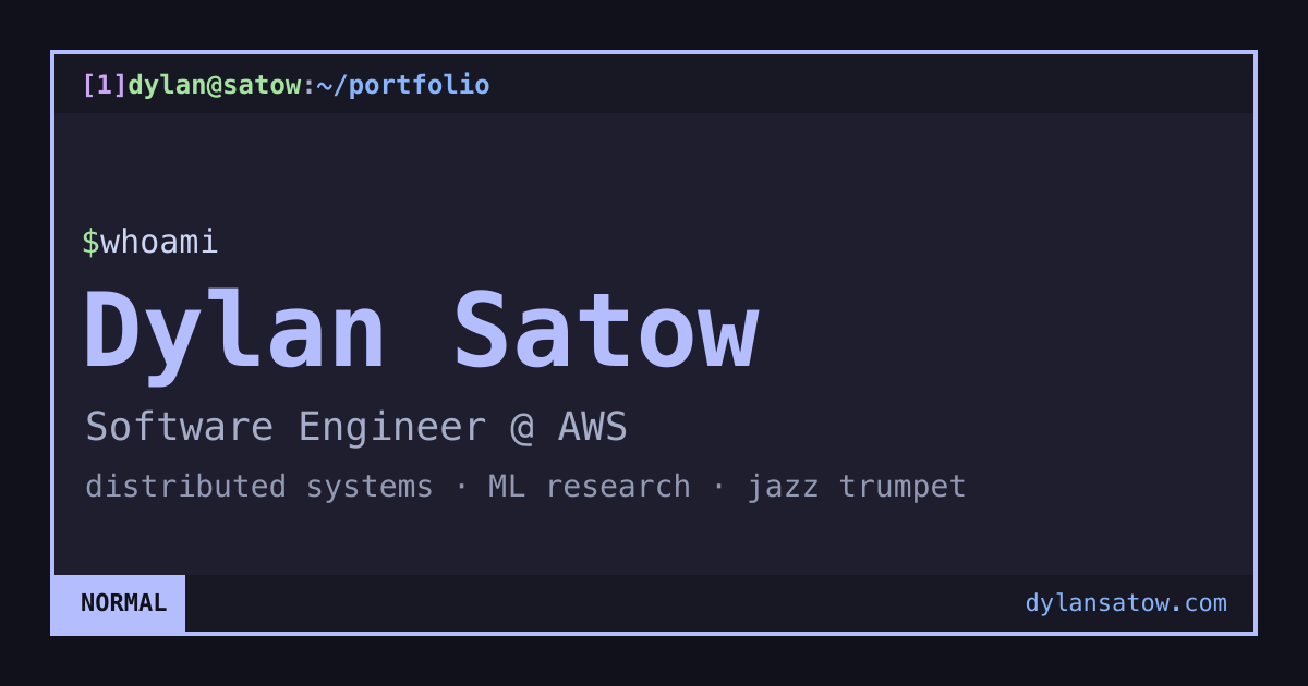 Dylan Satow — Software Engineer @ AWS